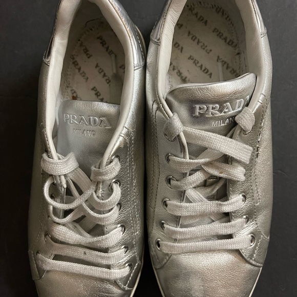 Prada silver sneakers - Picture 7 of 9